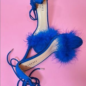 Electric Blue Fur Heels